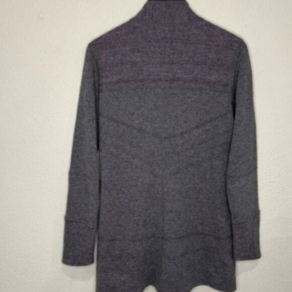 Title Nine Swacket Sweater Jacket Wool Blend Grey & Purple Women’s Size Medium - Picture 2 of 11